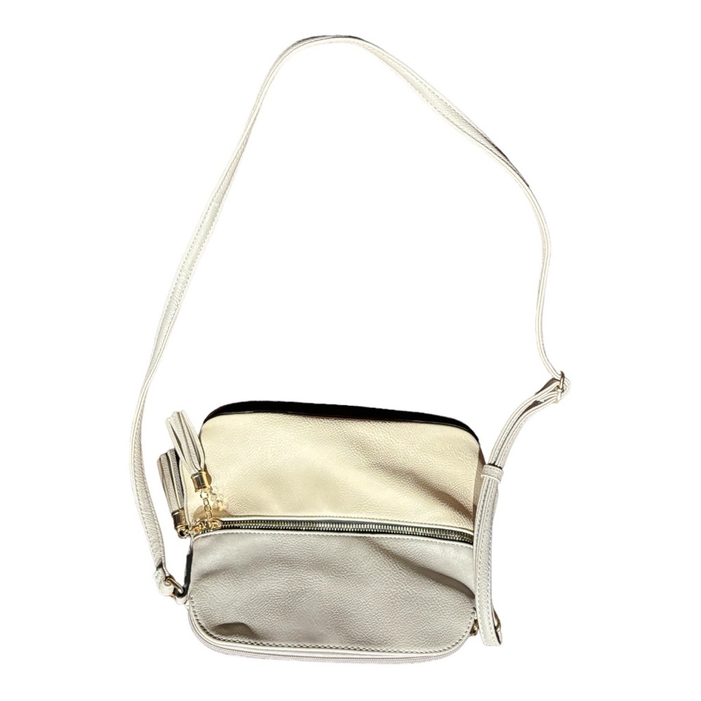 Cross Body Bag with Adjustable Strap Women's Cream/Gray